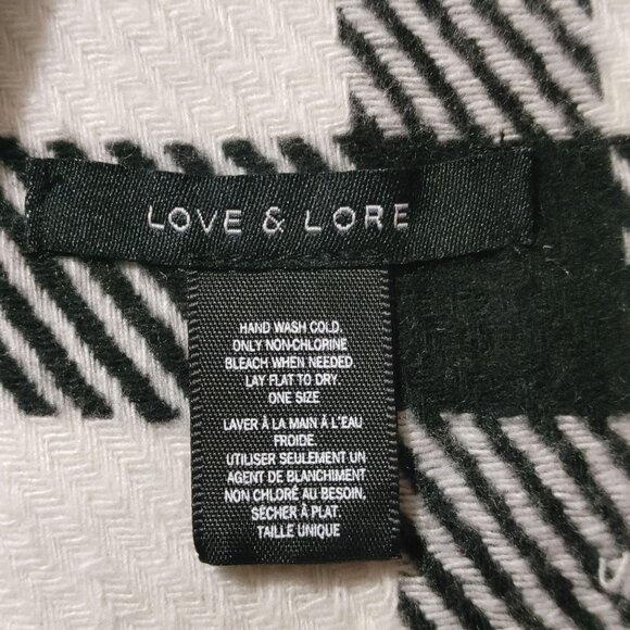 Plaid Scarf Large Wide Love Lore Oversized Fringe Detail Dual Toned Soft Wrap - Picture 2 of 8